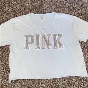 PINK pastel sequined shirt
